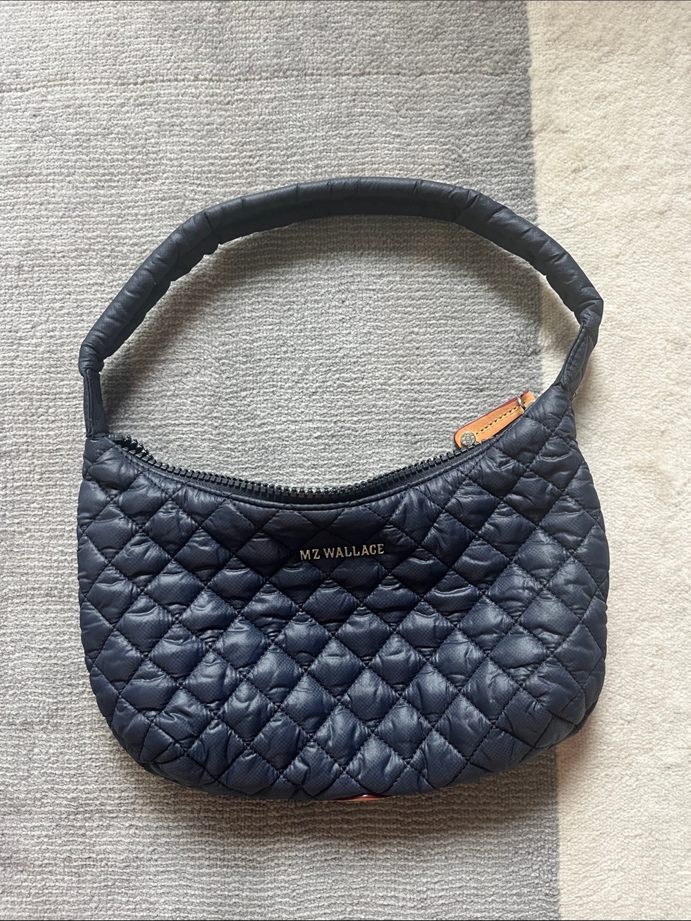 MZ Wallace Quilted Navy Shoulder Hobo